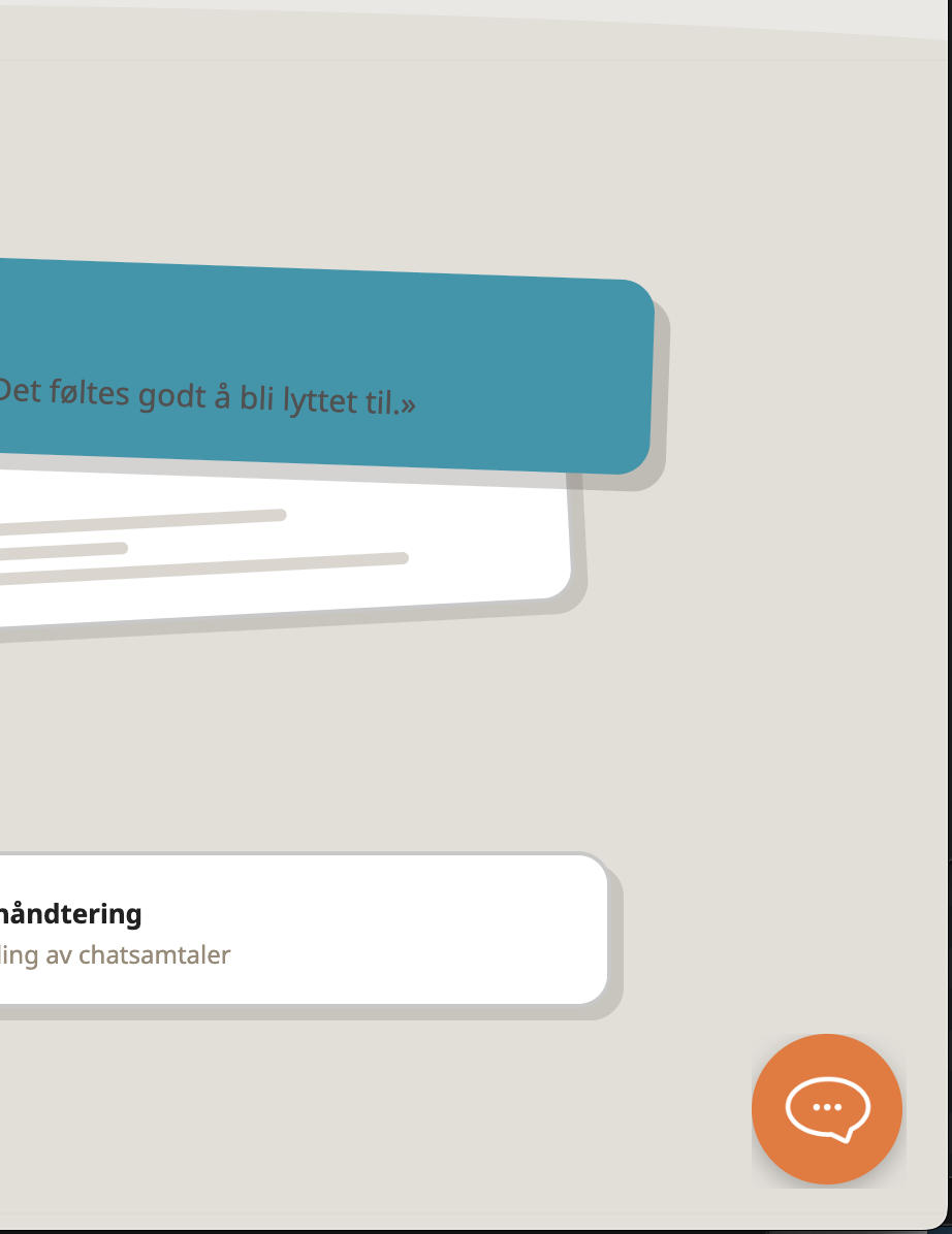 Chatteboblen nederst i hjørnet på en nettside